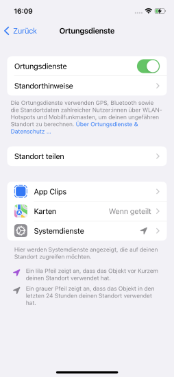 turn off location services