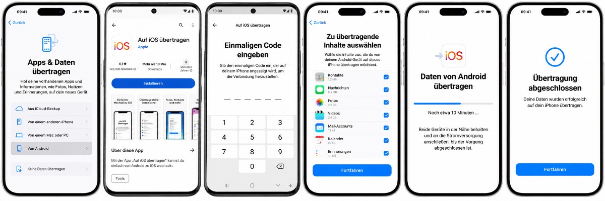 iPhone 18 von Android einrichten mit Auf iOS übertragen