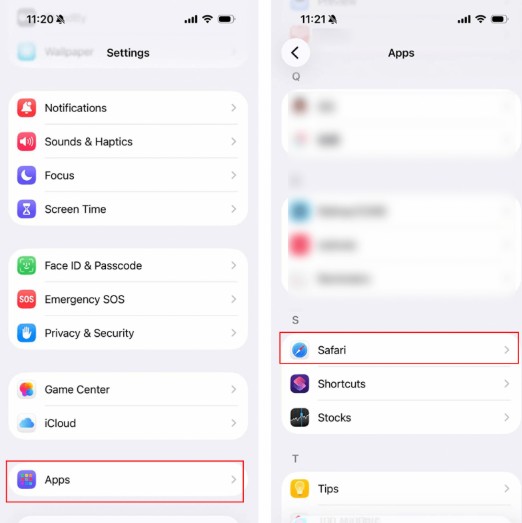 iOS 27 Safari Einstellungen zum Verlauf löschen