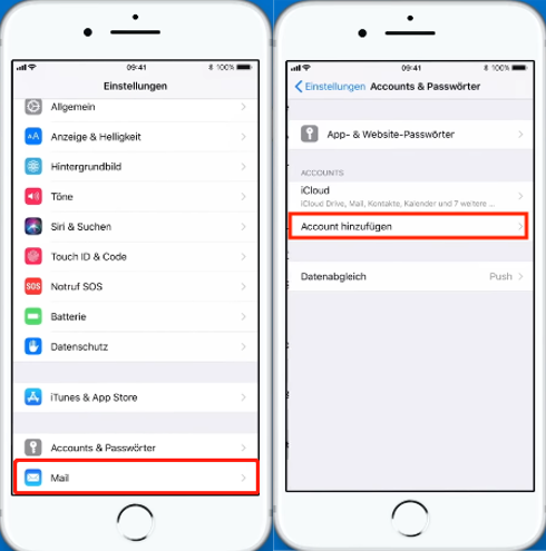 iPhone Gmail-Konto zu den Einstellungen hinzufügen