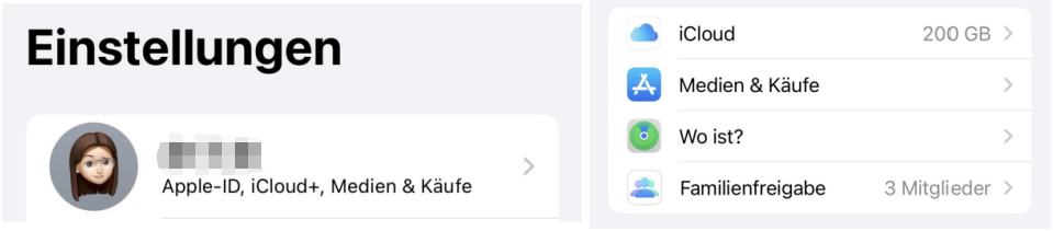 Überprüfung des iCloud-Speichers