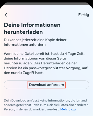 instagram download anfordern