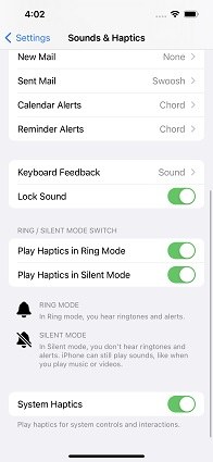 iPhone 14 haptic feedback