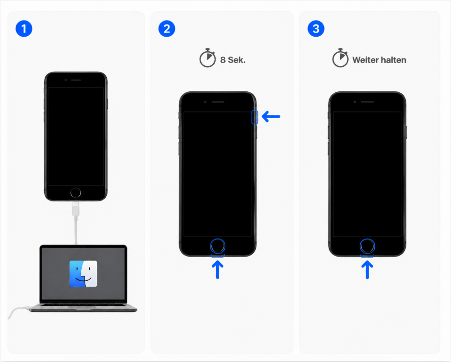 iPhone 6s und älter im DFU-Modus auf Werkseinstellungen zurücksetzen