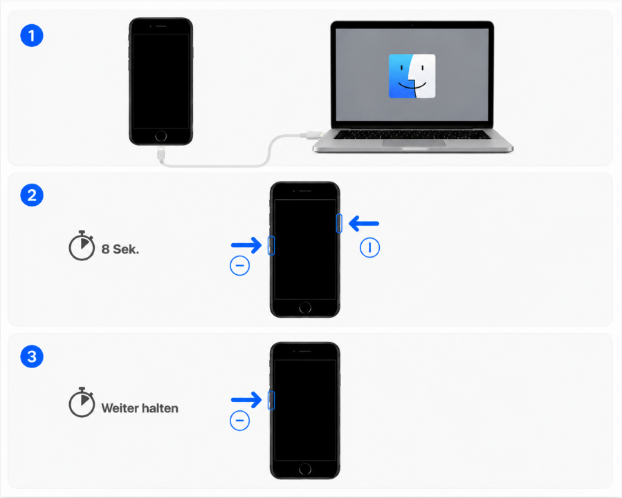 iPhone 7 im DFU-Modus auf Werkseinstellungen zurücksetzen