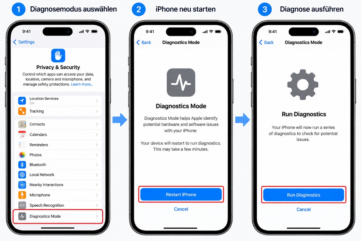 iPhone 18 Akkuprobleme mit dem Diagnosemodus prüfen