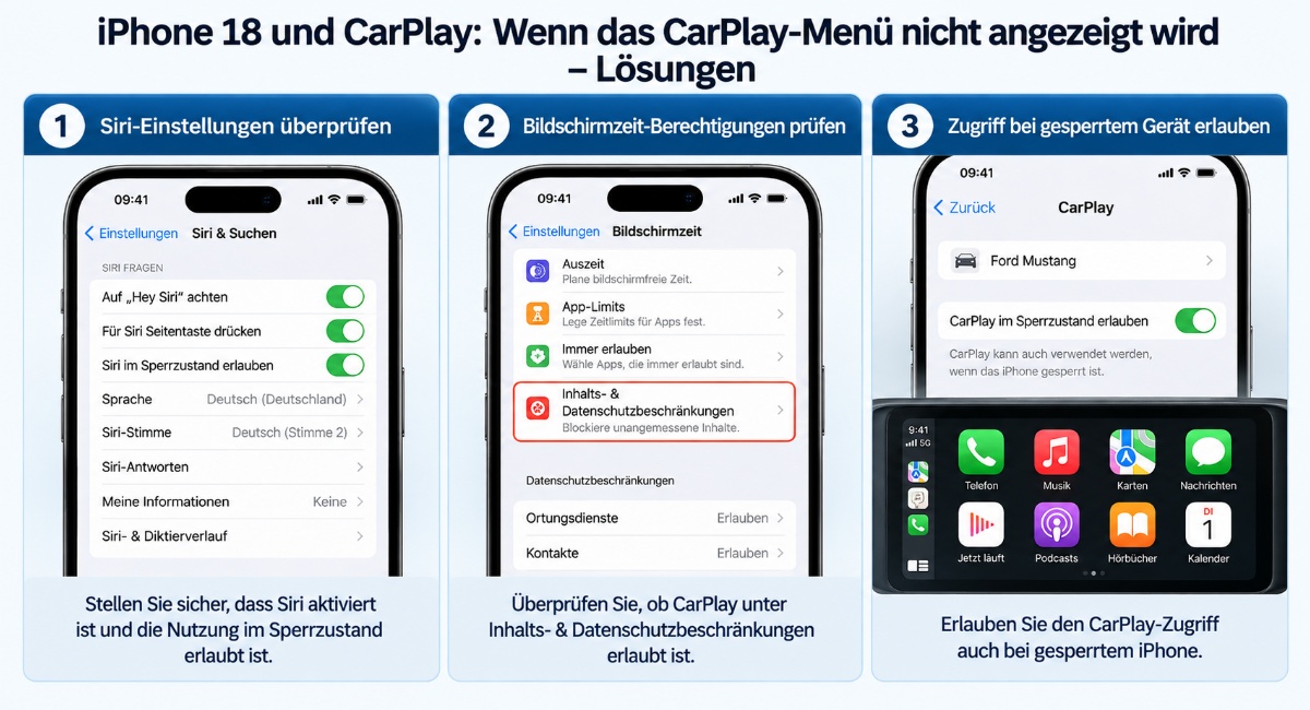 iPhone 18 CarPlay funktioniert nicht