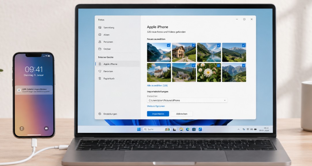 iPhone per USB mit PC verbinden