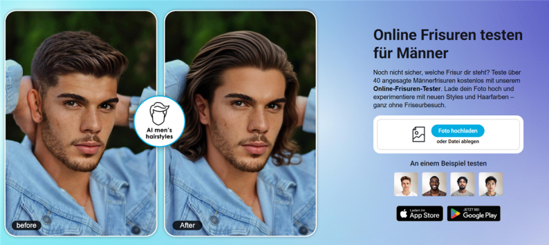 bild hochladen frisur testen app youcam