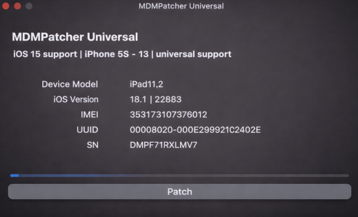 MDMPatcher Universal zur Umgehung von iPhone MDM Sperren