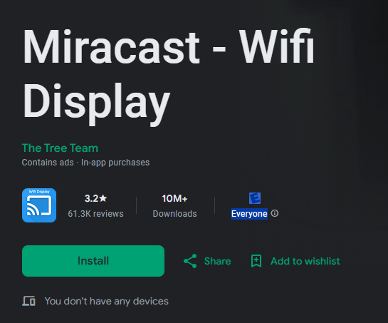 miracast android screen mirroring