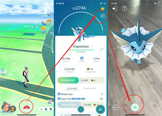 how to take a snapshot in pokemon go 