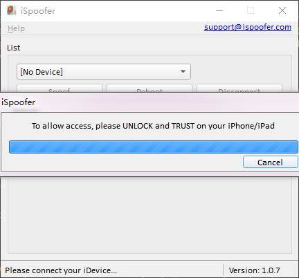 unlock and trust on your device on ispoofer