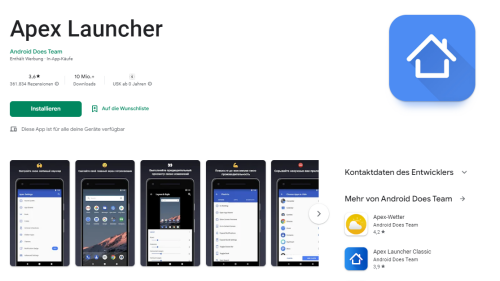 apex launcher installieren