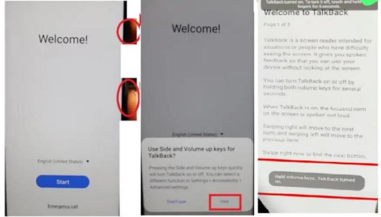 samsung a32 frp bypass without pc- enable talkback