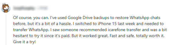 Tenorshare iCareFone transfer Benutzer-Feedback