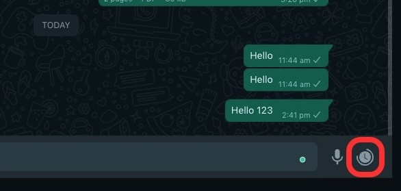 how to schedule messages on whatsapp web- open the whatsapp message scheduler window