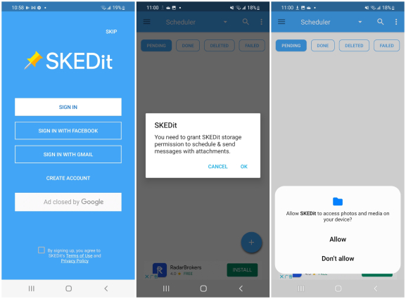 how to schedule whatsapp messages on android- sign in to skedit