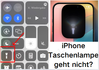 iphone taschenlampe geht nicht