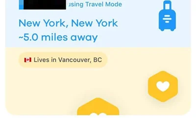 verwenden den reisemodus in bumble