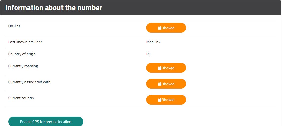 einige status des handys und der nummer anzeigen
