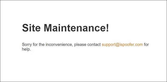 ispoofer website site maintenance anzeigt